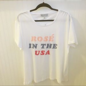 Wildfox NWT White Rose in the USA Short-Sleeve T-Shirt Women’s XL